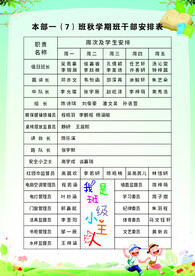 班级任务分配表