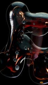 黑色半透明3d玻璃质感流体渐变