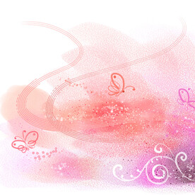 唯美水彩蝴蝶花纹挂画装饰画