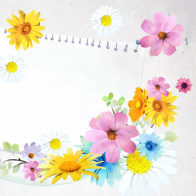 水彩花朵花卉挂画装饰画