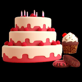 卡通手绘蛋糕生日蛋糕甜点