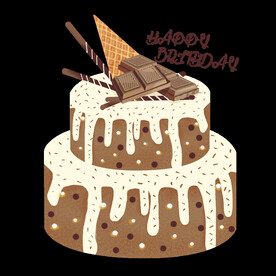 卡通手绘蛋糕生日蛋糕甜点