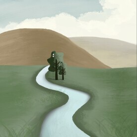 手绘山路