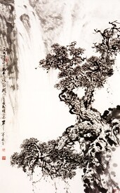 关山月作品空谷松风