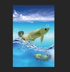 蓝色海底金龙鱼海报