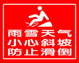 当心滑倒标识