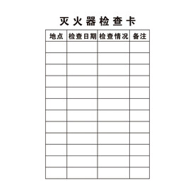 灭火器 检查卡