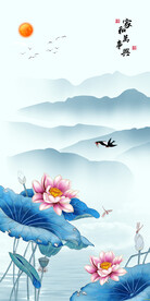 荷花装饰画 