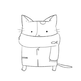   插画小动物线稿