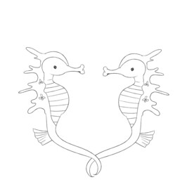  插画小动物线稿