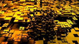 黄色3d规则方形抽象科技纹理