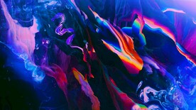 紫色3d玻璃质感流体渐变