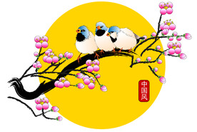花鸟图矢量图
