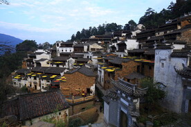 江西婺源篁岭古村落晒秋风景