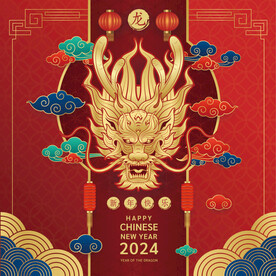 2024龙年kv新年海报美陈