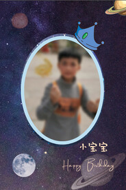 星空月球生日宴迎宾牌水牌