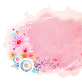 粉色花卉唯美抽象挂画装饰画