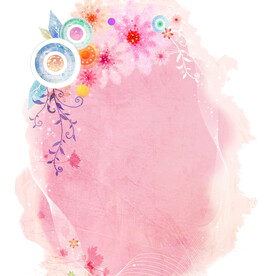 粉色花卉唯美抽象挂画装饰画