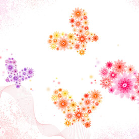 水彩蝴蝶花瓣挂画装饰画
