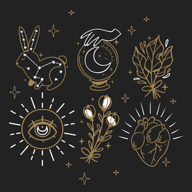 手绘线描图案