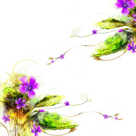 紫色花朵唯美挂画装饰画