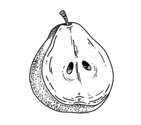 手绘线稿梨