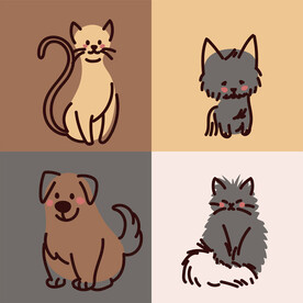 猫与狗插画