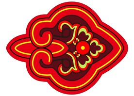 国风 横梁 花头 纹样 彩绘 