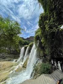 湘西张家界旅游苗族永顺瀑布芙蓉
