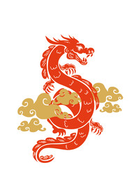 中国风浮云龙年元素