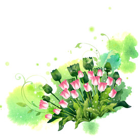 水彩花卉唯美抽象挂画装饰画