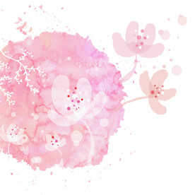 唯美粉色花卉抽象挂画装饰画