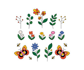 精美花插图