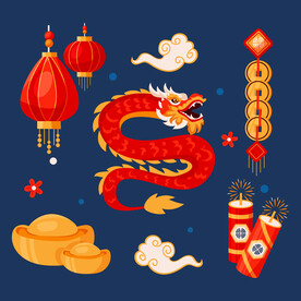 中国新年图案  传统元素
