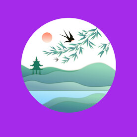 手绘自然风景 