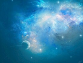 蓝色发光星球科技背景