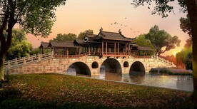 园林古建筑传统效果图