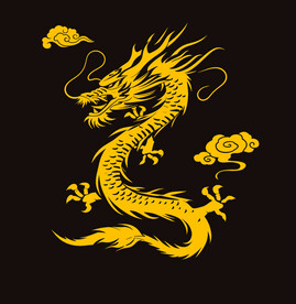 龙剪影图