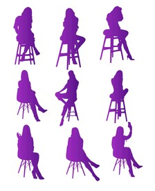 坐着的女人剪影