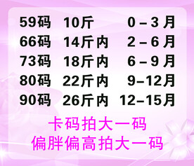 尺码表