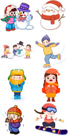 冬季人物Q版元素