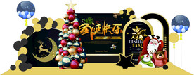 黑金圣诞节美陈房地产美陈