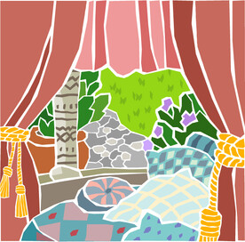 美式复古家居插画