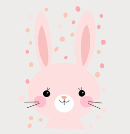 粉嫩小兔插画