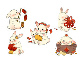 玉兔免抠图元素中秋节元素