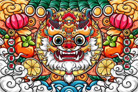 龙年手绘插画2024
