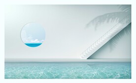 蓝色水面空间背景