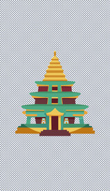 中国风国潮手绘插画宝塔元素
