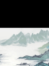 水墨山水国画         