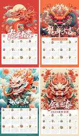 2024年龙年新年挂历